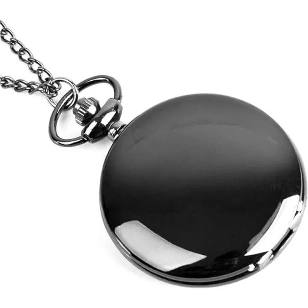 Classic Black Quartz Pocket Watch Set –Timeless Elegance in a Pair Men & Ladies